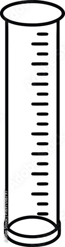 outline of graduated cylinder with measurement.