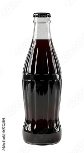 3D black glass soda bottle