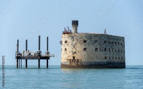 Fort Boyard is a fort built on Boyard bank, an ocean bank located between the Île-d'Aix and the Île d'Oléron . Famous for the eponymous TV game show.	
