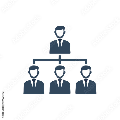 Depicting a hierarchical structure with multiple employees, highlighting clear lines of authority