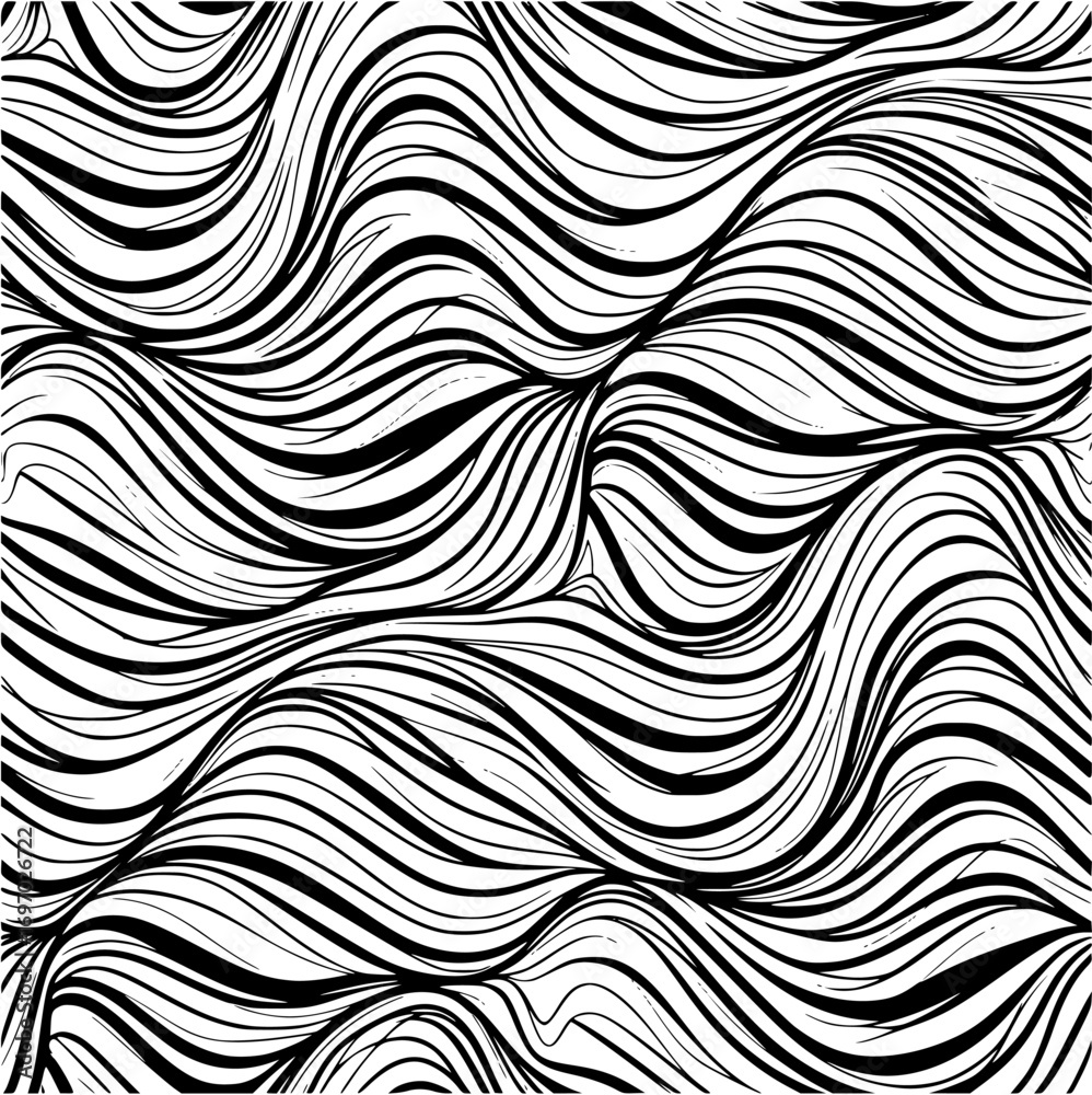 Obraz premium Black and White Seamless Abstract Patterns Set