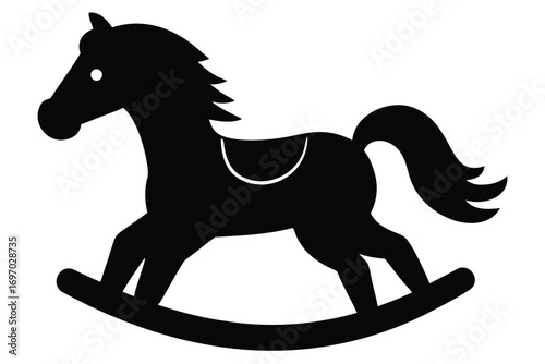 toy rocking horse silhouette vector art