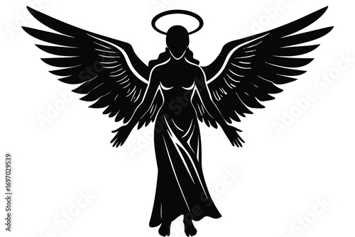 angel halo silhouette vector art
