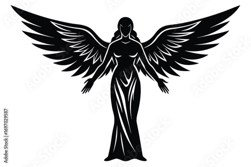 angel silhouette vector art