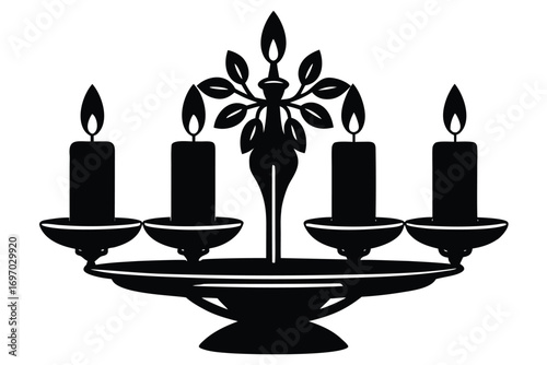 candle centerpiece silhouette vector art