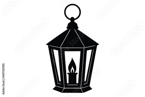 candle lantern silhouette vector art