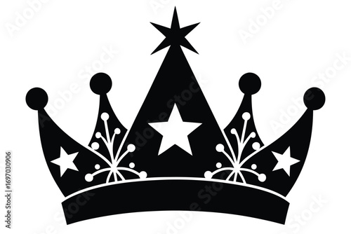 christmas crown silhouette vector art