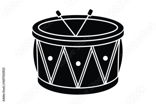 christmas drum silhouette vector art