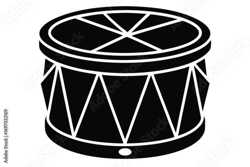 drum toy silhouette vector art
