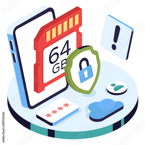 Modern design illustration of memory card