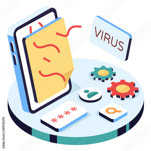 Premium download illustration of mobile hacking