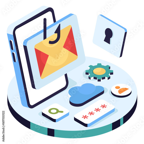 Mail spoofing illustration in editable design