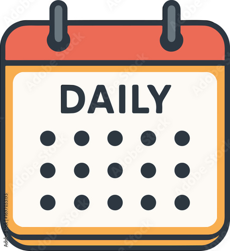 Daily micro-task calendar square illustration