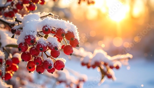 Winter berries in sunlight