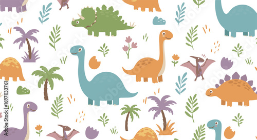 Cute Cartoon Dinosaur Illustrations