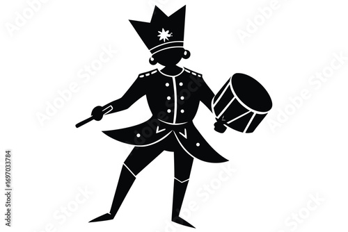 nutcracker drum silhouette vector art