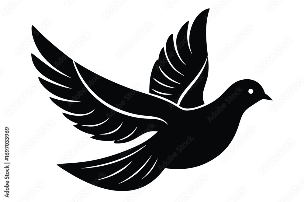 Obraz premium peace dove silhouette vector art