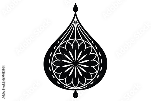 ornament drop silhouette vector art