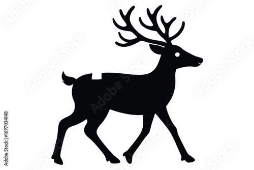 reindeer delivery silhouette vector art