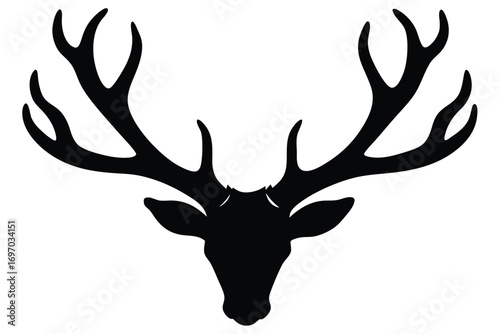reindeer antlers silhouette vector art
