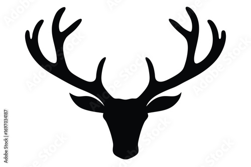 reindeer horns silhouette vector art
