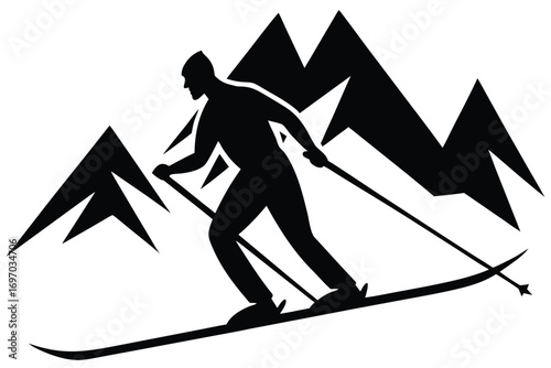 ski silhouette vector art