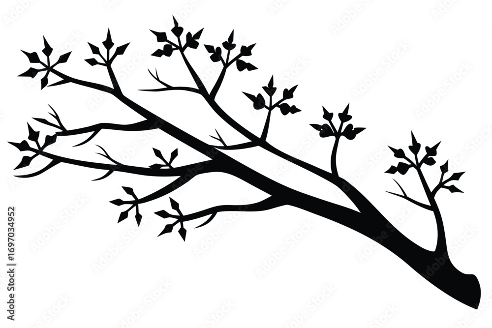 Fototapeta premium snow branch silhouette vector art