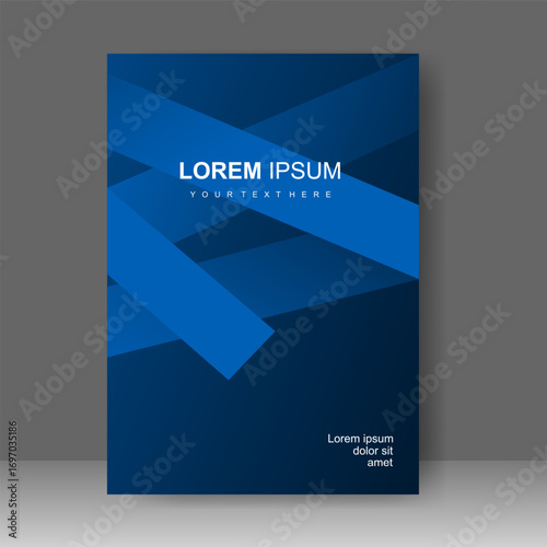 Cover design modern with blue Background. for cover book. Annual report. Brochure template, Poster, catalog. Simple Flyer promotion. magazine. Vector illustration