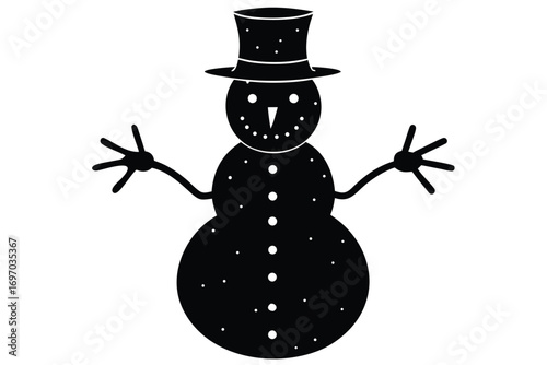 snowman silhouette vector art