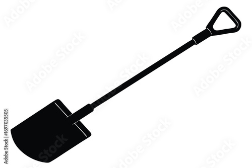 snow shovel silhouette vector art