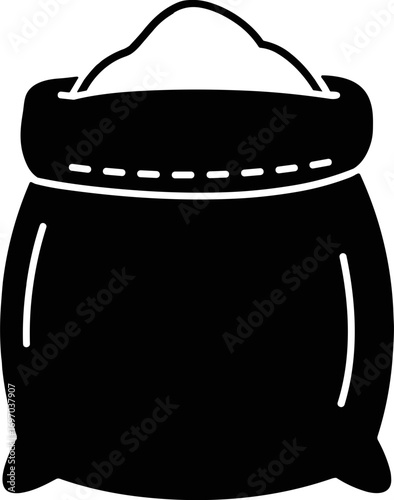 Black silhouette of a sack icon