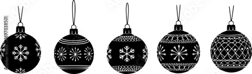 Christmas Baubles and Ornaments Template – Holiday Decoration Balls Vector Design for Festive Crafts