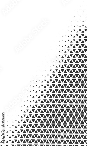 Abstract geometric pattern gradient of triangles forming a dynamic diagonal design modern textured background vector