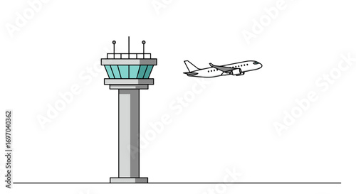Fun Travel Vector Collection – Luggage, Airport, Airplane and Vacation Icons on White Background