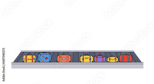 Fun Travel Vector Collection – Luggage, Airport, Airplane and Vacation Icons on White Background