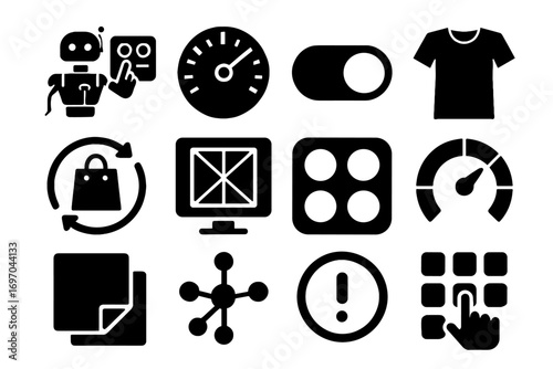 Screen ring toggle icon vector tile tailor input robot style icons fit