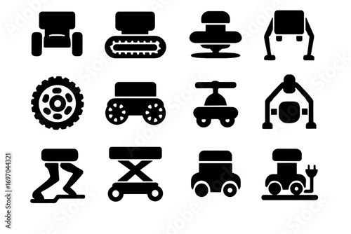 Robot base charger tread vector drive mobility wheel stabilizer node omnidirectional icon