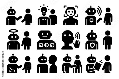 Camera vector engagement library meter emotional icon visitor halo reaction interaction robot