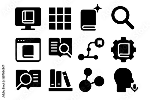 Icon shelf gear library personalized metadata vector path digital book preview tool