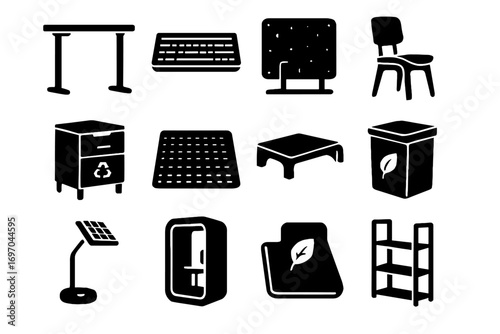 Box eco filing icon corkboard quiet vector icons plastic shelf ergonomic natural