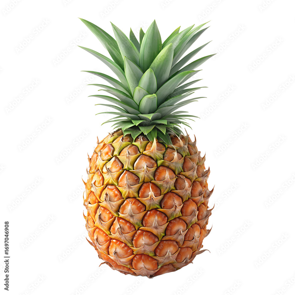 Fototapeta premium Pineapple Isolated on Transparent Background 