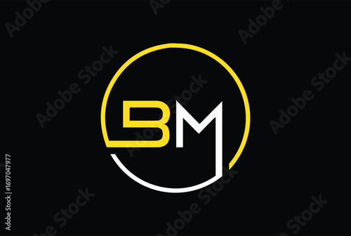 BM, MB Business logo vector with circle.