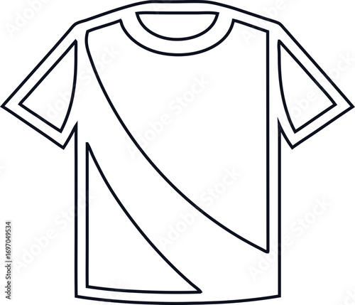 Minimal T-shirt line icon in vector style. Ideal for fashion branding, apparel mockups, e-commerce, and clothing store graphics.