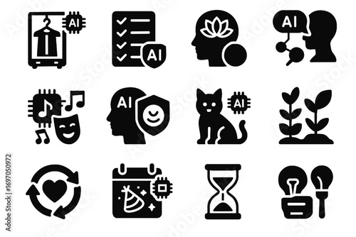Tracker event vector organizer gardening mood ai lifestyle icons care icon detox