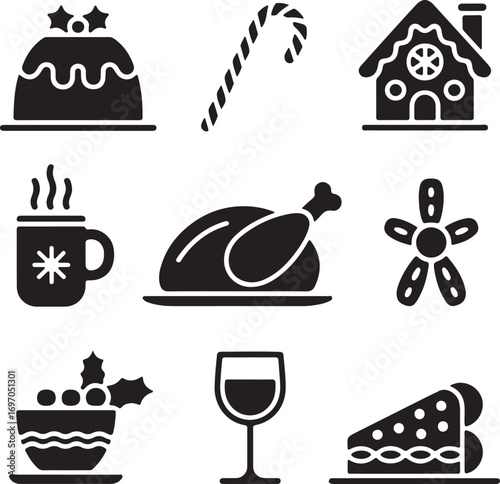 Christmas Festive Food & Drinks Icons