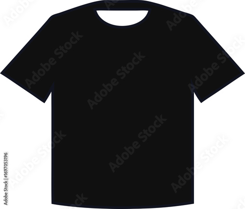 Basic T-shirt silhouette icon in vector format. Ideal for apparel branding, fashion logos, print templates, and clothing store designs.
