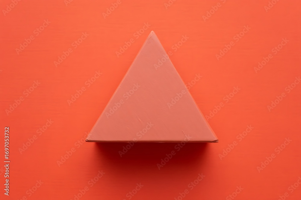 Fototapeta premium Monochromatic Triangle A Simple Geometric Composition in Shades of Coral and Orange