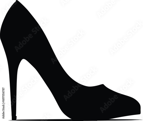 Silhouette of a High-Heeled Shoe