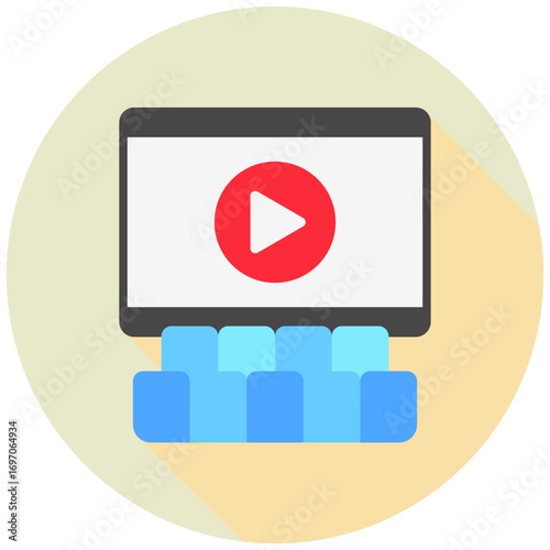 Free Download Cinema Icon Relate To Commerce, Shopping And Mall, Use For Modern Concept, Ui, Ux Web And App Development. - GFXLoad
