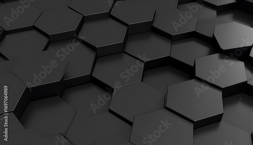 Abstract black hexagon pattern